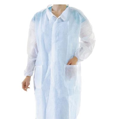 SMS / Pp Disposable Lab Coat Non Woven Kniffed Cuff Surgical Gown For Clinic